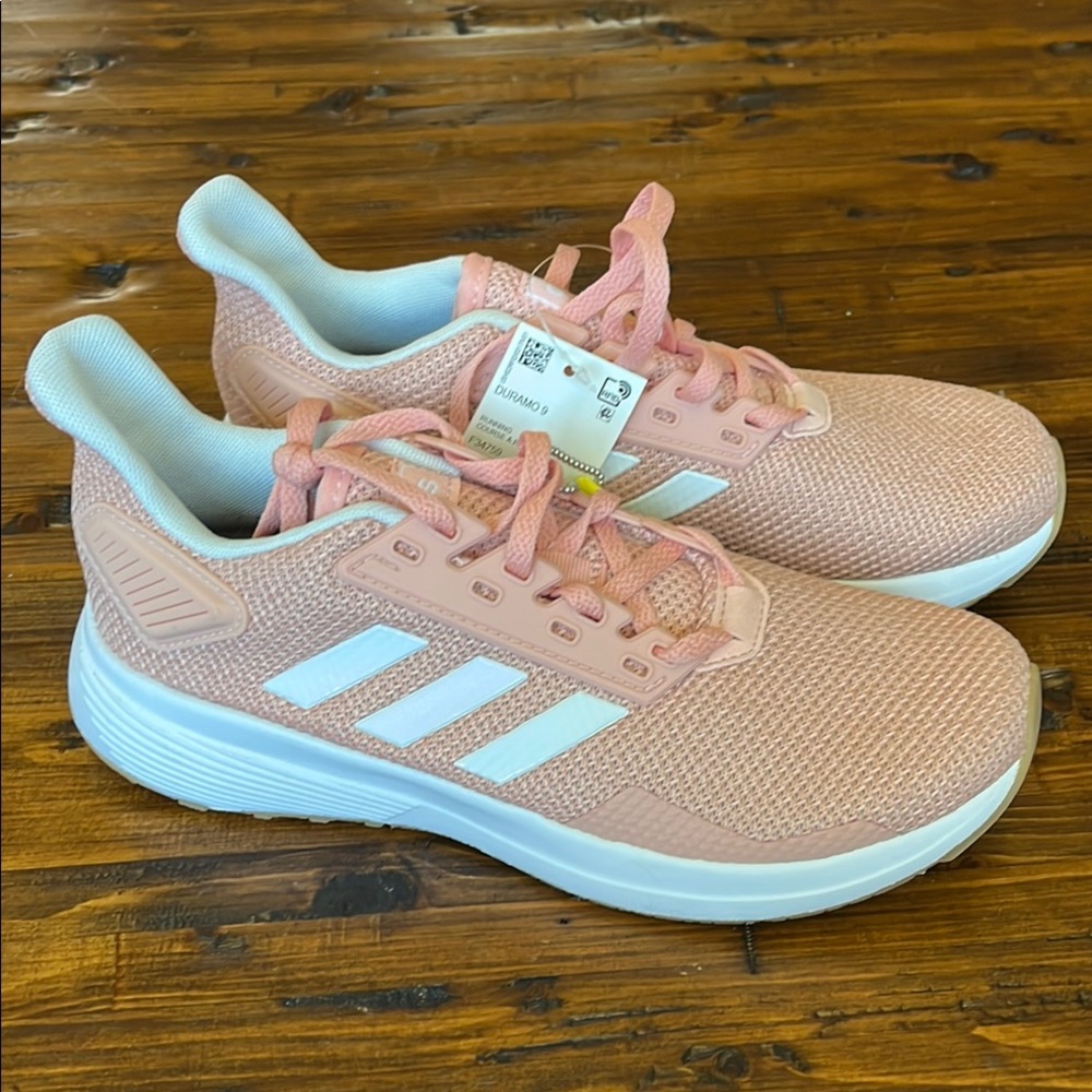 Adidas Pink and White Athletic Shoes